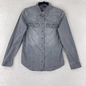 Massimo Dutti Gray Button-Down Denim Shirt